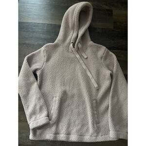 Abercrombie & Fitch Soft Sherpa Hooded Pullover Sweatshirt Small Light Pink‎